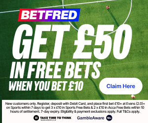 Betfred — Bet £10 Get £50 in Free Bets