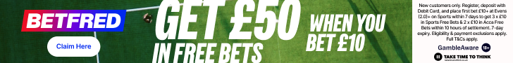 Betfred — Bet £10 Get £50 in Free Bets